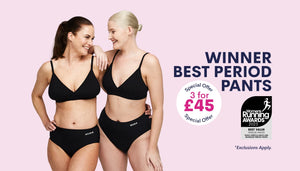 Award-winning WUKA Stretch™ period underwear - one pair fits 4 sizes. 3 for £45 special offer