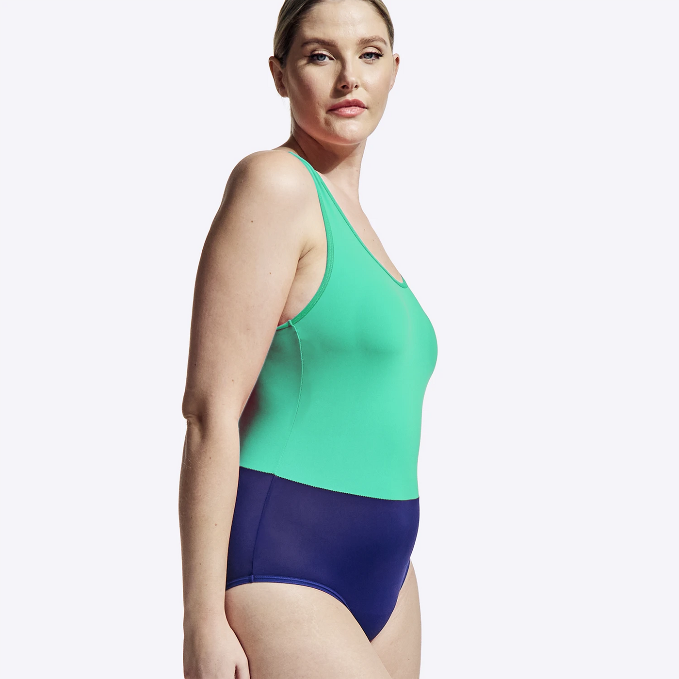 WUKA two-tone period swimsuit green/blue - side