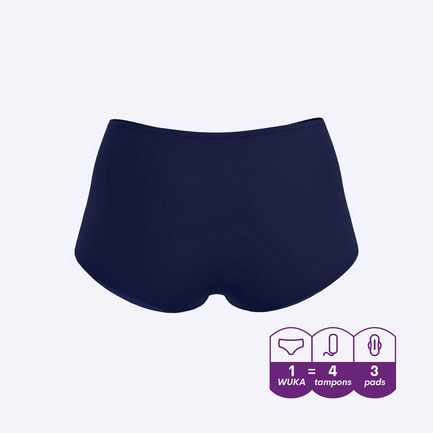 WUKA Stretch Period Short Teen Style Heavy Absorbency Navy Colour 3D render back