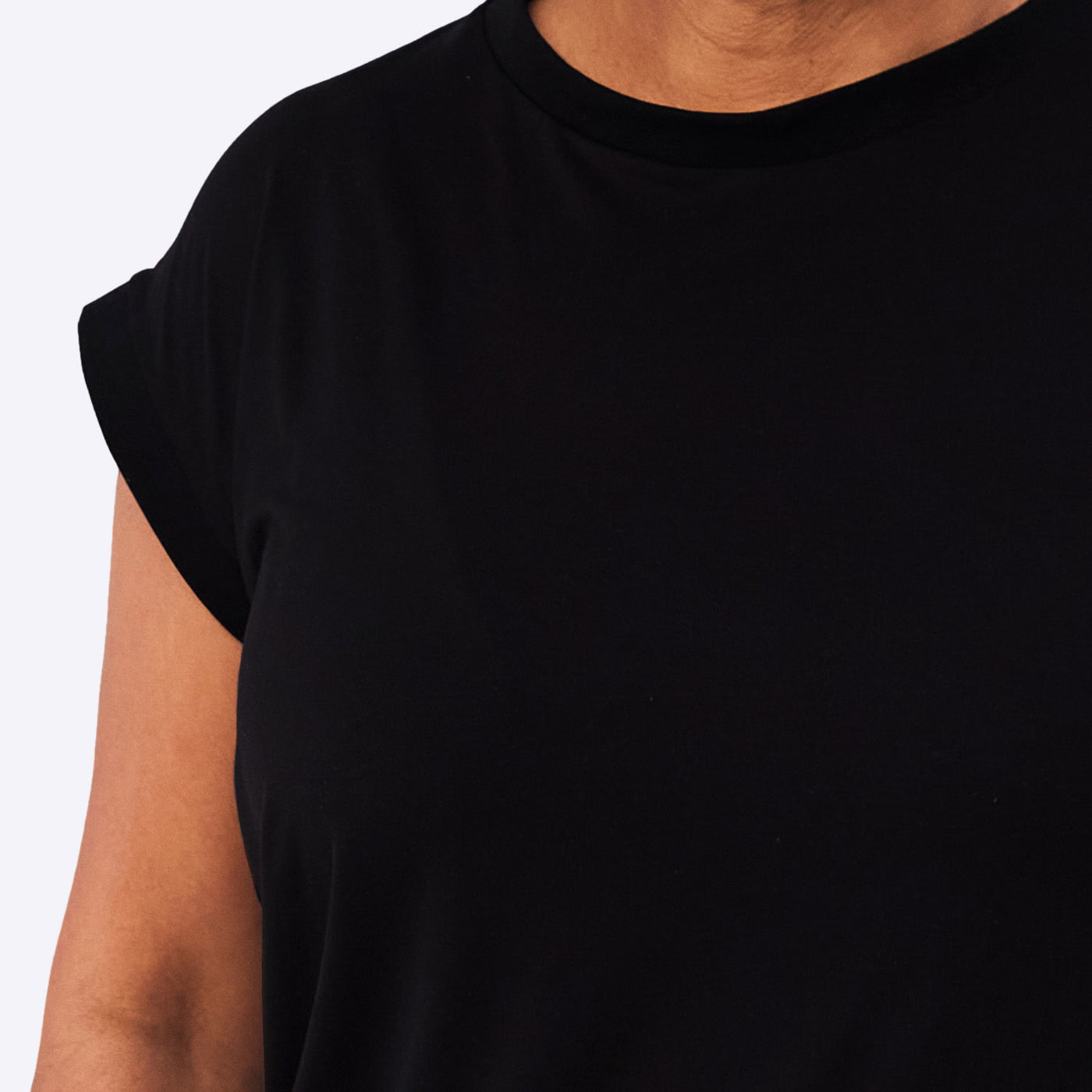 WUKA-FreshTech Sleep Wear-Jersey T-Shirt-Black Colour-t-shirt-detail