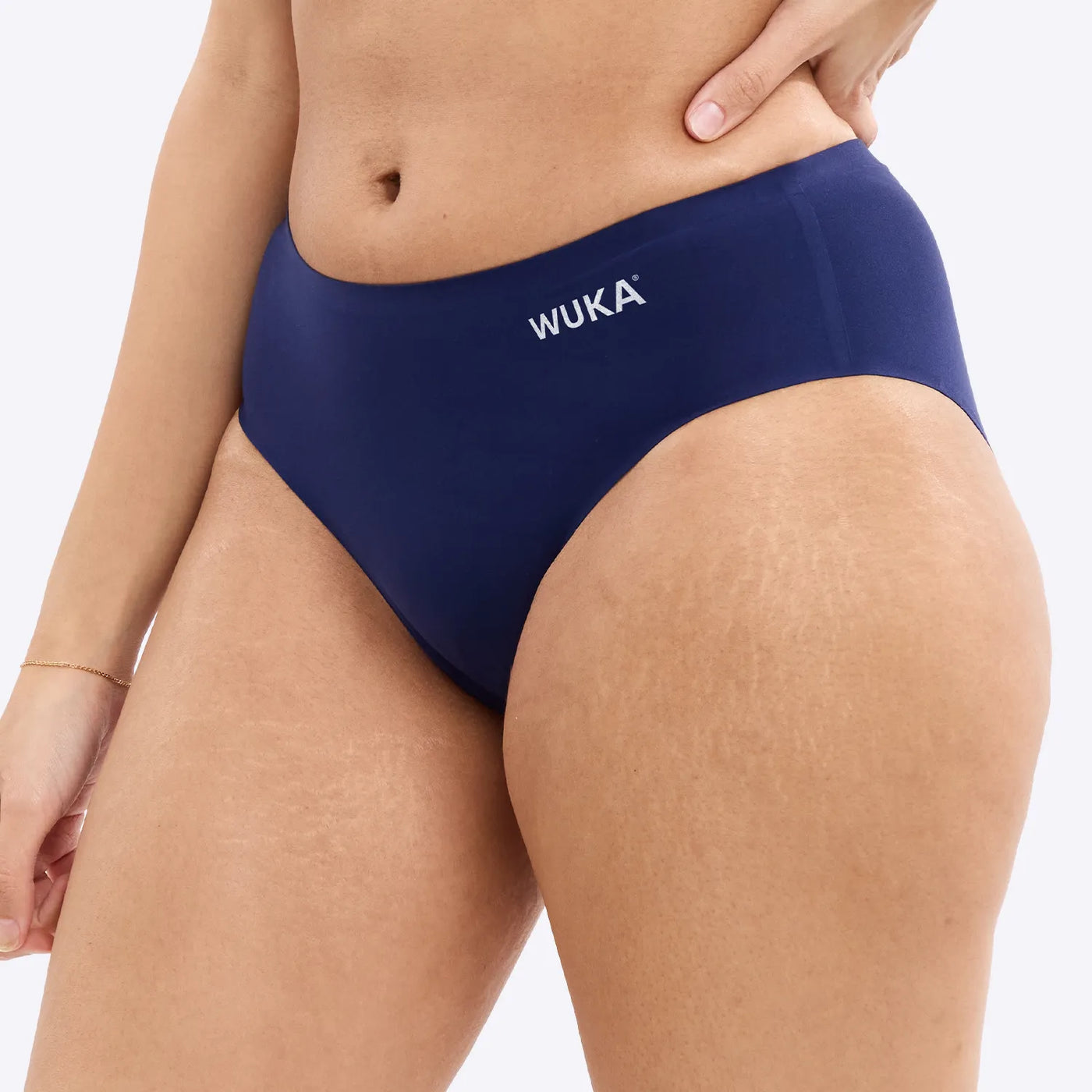 WUKA Teen Stretch Seamless Period Pants Style Super Heavy Flow Navy Colour Left Side