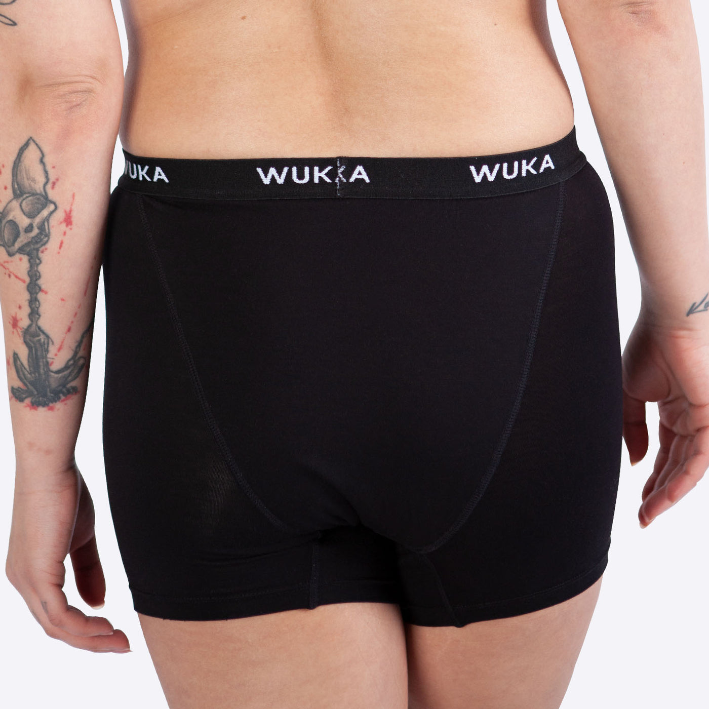 WUKA Ultimate Boxer Shorts Period Pants Style Medium Flow Black Colour Back